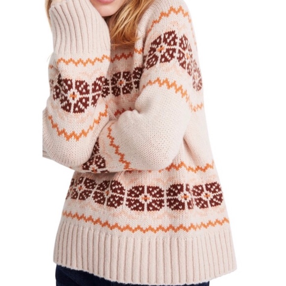 NWT Madewell Mockneck Fair Isle Pullover - Picture 5 of 5